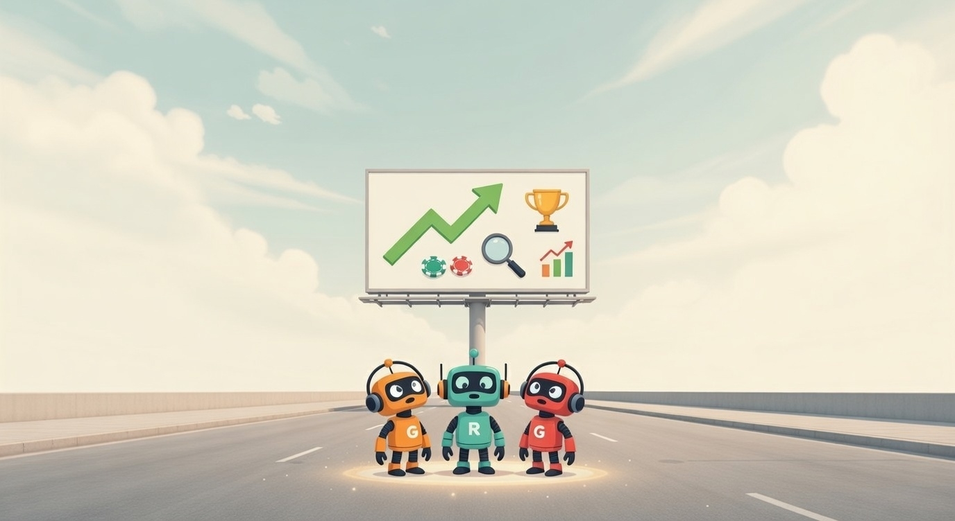 Robots working on Google Ads analytics